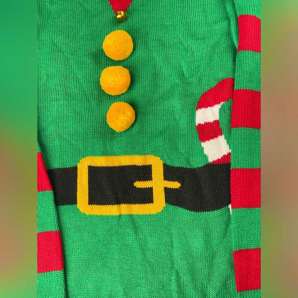 -SOLD-Tiara International Ugly Christmas Sweater Christmas Elf YS